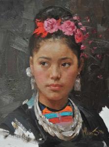 Girl with Flower by Mian Situ