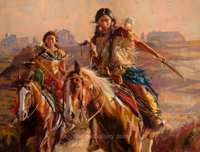 Apache Women Warriors - Lozen and Dahteste by Jeremy Winborg