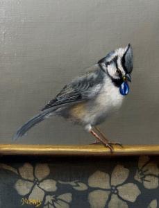 The Blue Sapphire - Bridled Titmouse by Jhenna Quinn Lewis
