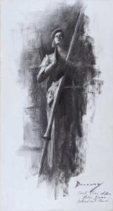 Study of Joan of Arc at Notre Dame Cathedral Paris France by Michelle Dunaway