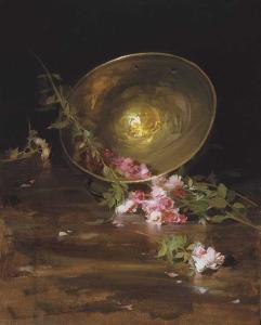 Faerie Roses and Brass Bowl by Sherrie McGraw