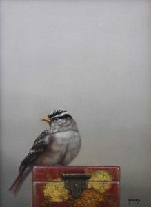 Spring's Morning Light (White-crowned Sparrow) by Jhenna Quinn Lewis