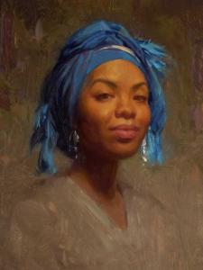Andrea in Blue Turban by Scott Burdick