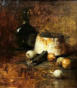 Maroger Cooking Pot with Onions by David A Leffel
