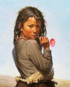 Tibetan Girl by Jie Wei Zhou
