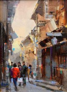 A Street of an Old Village by Qiang Huang