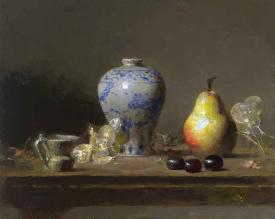 Oriental Vase with Bartlett by David A Leffel