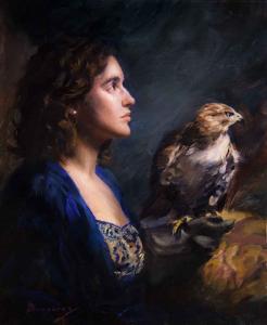 Falconer with a Pearl Earring by Michelle Dunaway